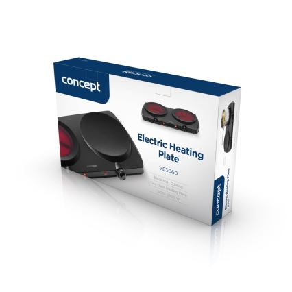 Concept VE3060 - Kuhalo s dvije ploče 2500W/230V crno