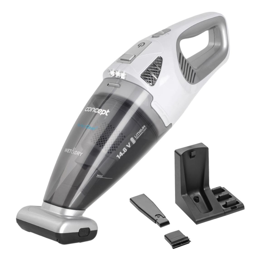 Concept VP4370 - Ručni usisivač WET & DRY PERFECT CLEAN 90W/14,8V 2200 mAh bijela
