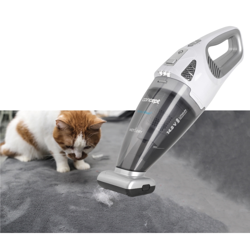 Concept VP4370 - Ručni usisivač WET & DRY PERFECT CLEAN 90W/14,8V 2200 mAh bijela