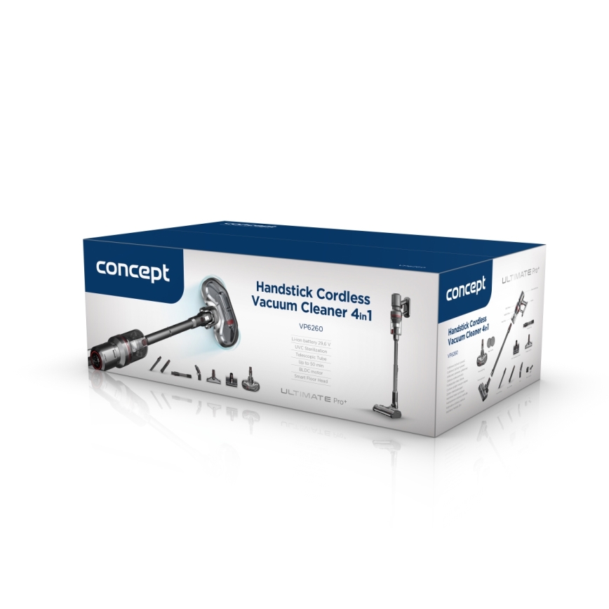 Concept VP6260 - Štapni usisavač 4 u 1 ULTIMATE PRO+ 500W/29,6V 2200 mAh crna