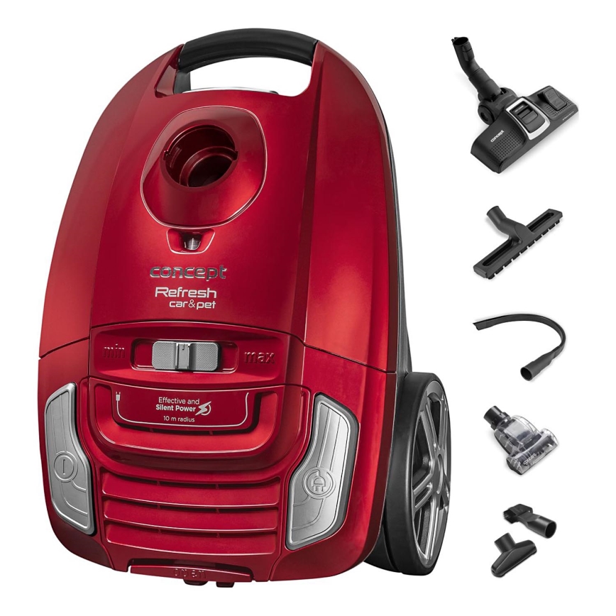 Concept VP8224 - Usisivač s vrećicom REFRESH CAR&PET 3,5 l 700W/230V crvena