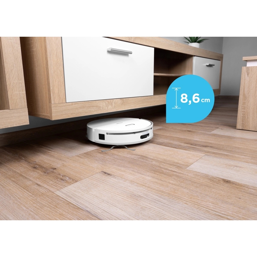 Concept VR4050 - Pametni robotski usisavač s mopom 2u1 OPTIMUS AQUA PRO LASER 3D 600W/230V 5200 mAh Wi-Fi bijeli