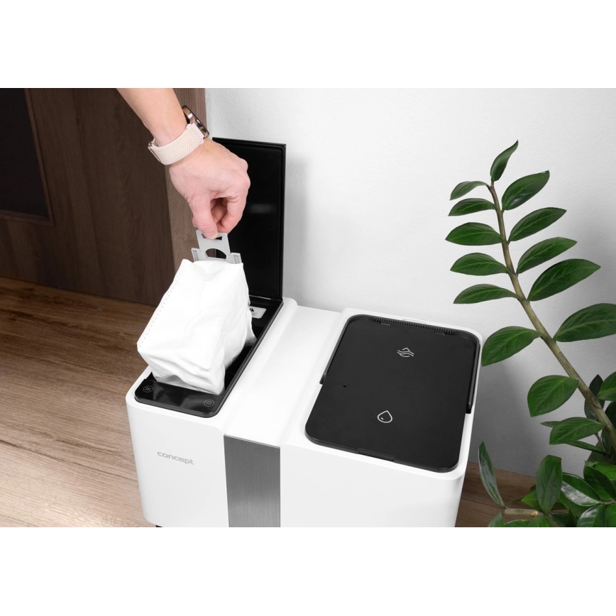 Concept VR4050 - Pametni robotski usisavač s mopom 2u1 OPTIMUS AQUA PRO LASER 3D 600W/230V 5200 mAh Wi-Fi bijeli