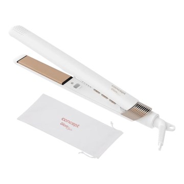 Concept VZ2110 - Ispravljač za kosu GLAM STYLE 48W/230V bijela/ružičasto zlato