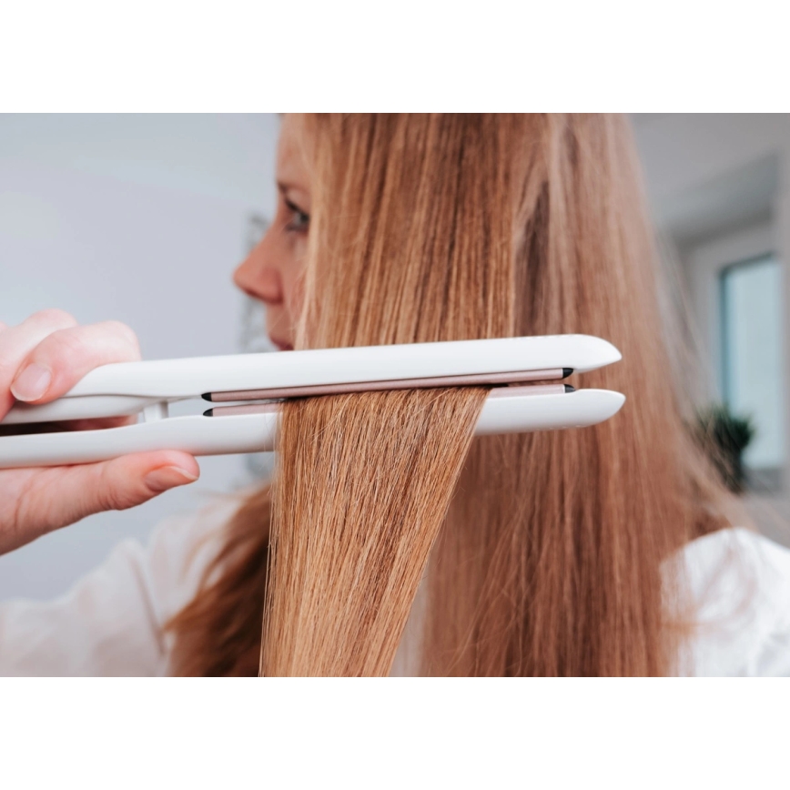 Concept VZ2110 - Ispravljač za kosu GLAM STYLE 48W/230V bijela/ružičasto zlato