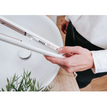 Concept VZ2110 - Ispravljač za kosu GLAM STYLE 48W/230V bijela/ružičasto zlato