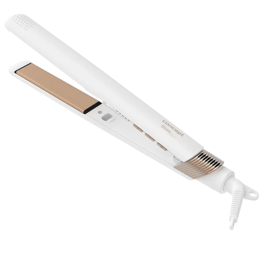 Concept VZ2110 - Ispravljač za kosu GLAM STYLE 48W/230V bijela/ružičasto zlato
