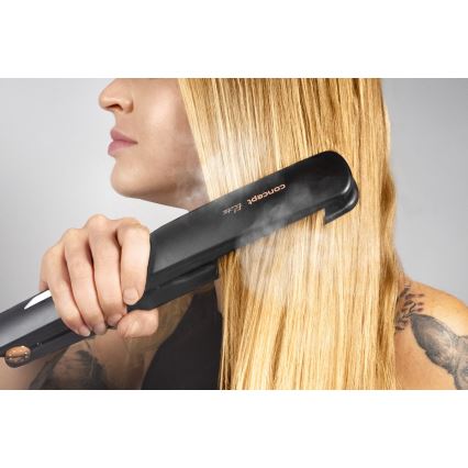 Concept VZ6010 - Parna pegla za kosu s LED zaslonom ELITE STEAM BOOST 54W/230V crna