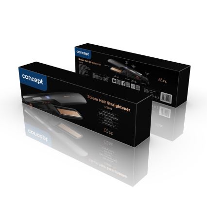 Concept VZ6010 - Parna pegla za kosu s LED zaslonom ELITE STEAM BOOST 54W/230V crna