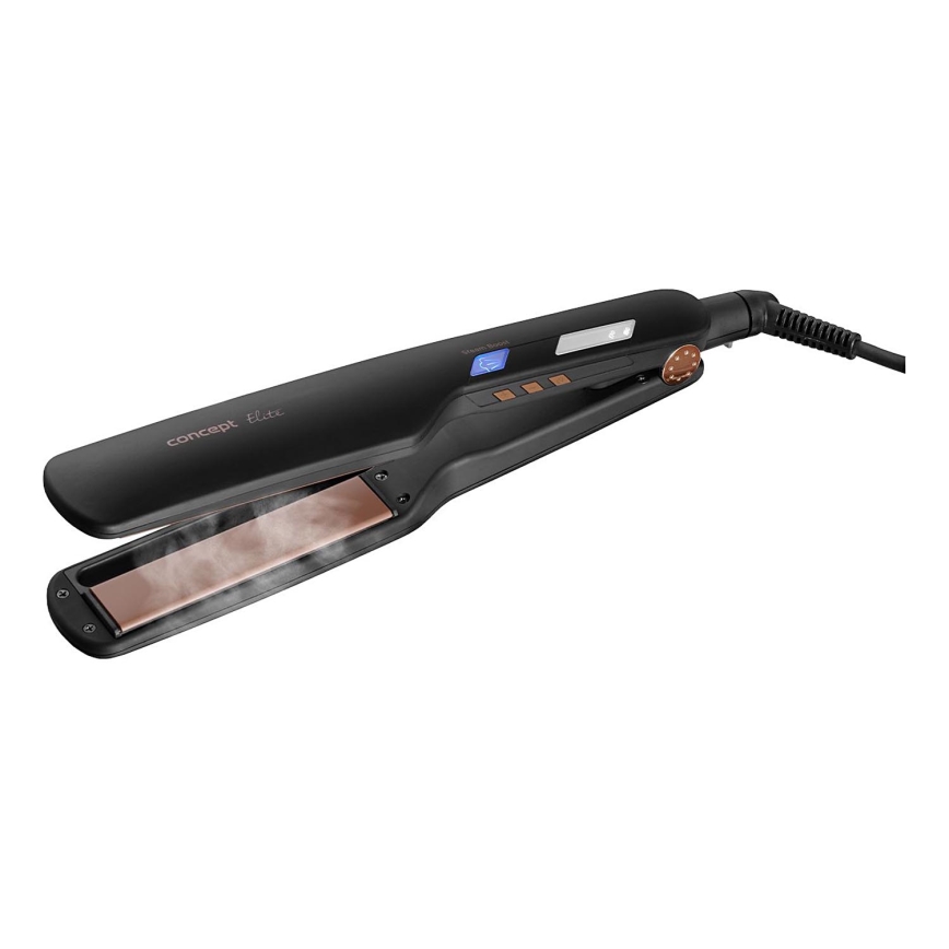 Concept VZ6010 - Parna pegla za kosu s LED zaslonom ELITE STEAM BOOST 54W/230V crna
