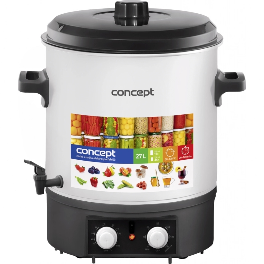 Concept ZH0030 - Lonac za konzerviranje 27 l 2000W/230V nehrđajući/crna