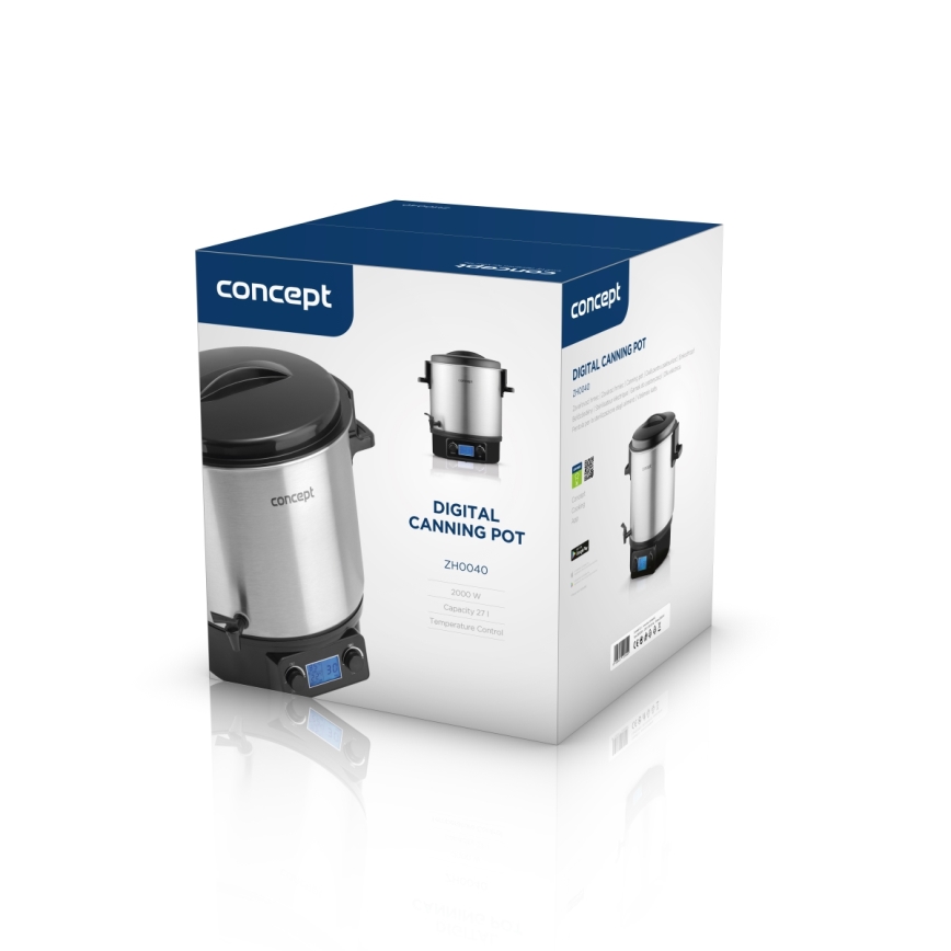 Concept ZH0040 - Lonac za sterilizaciju 27 l 2000W/230V nehrđajući čelik/crna