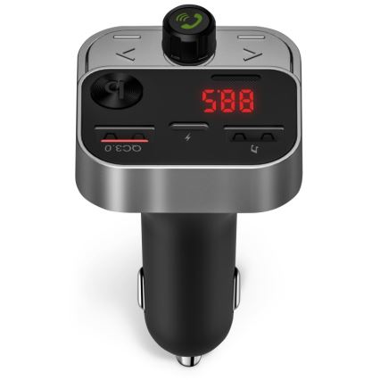 CONNECT IT CCC-8900-AN - FM predajnik za auto s funkcijom handsfree crna/srebrna