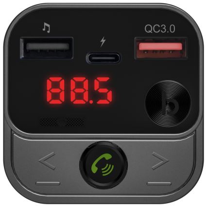 CONNECT IT CCC-8900-AN - FM predajnik za auto s funkcijom handsfree crna/srebrna