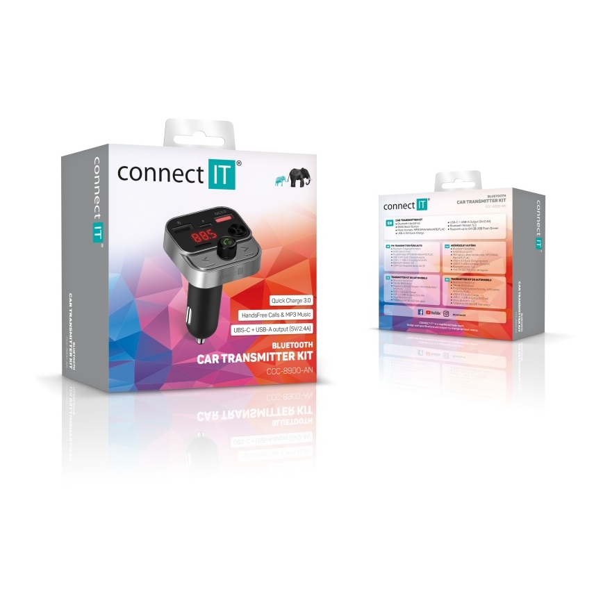 CONNECT IT CCC-8900-AN - FM transmiter za auto s handsfree funkcijom crna/srebrna
