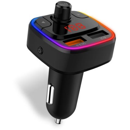 CONNECT IT CCC-9090-BK - LED RGB FM transmiter za auto s handsfree funkcijom crna