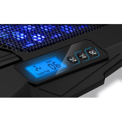 CONNECT IT CCP-2200-BK - Podloga za hlađenje laptopa 4x ventilator 2xUSB crna//plava