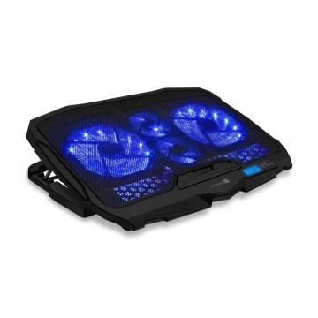 CONNECT IT CCP-2200-BK - Podloga za hlađenje laptopa 4x ventilator 2xUSB crna//plava
