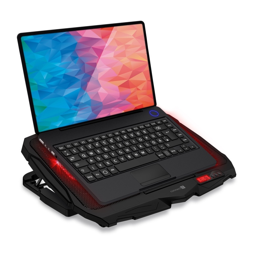 CONNECT IT CCP-2200-RD - Podloga za hlađenje laptopa 4x ventilator 2xUSB crna/crvena