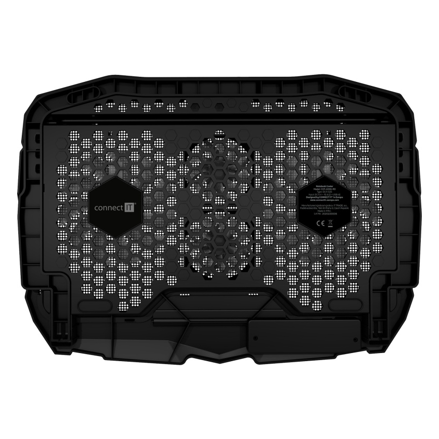 CONNECT IT CCP-2200-RD - Podloga za hlađenje laptopa 4x ventilator 2xUSB crna/crvena