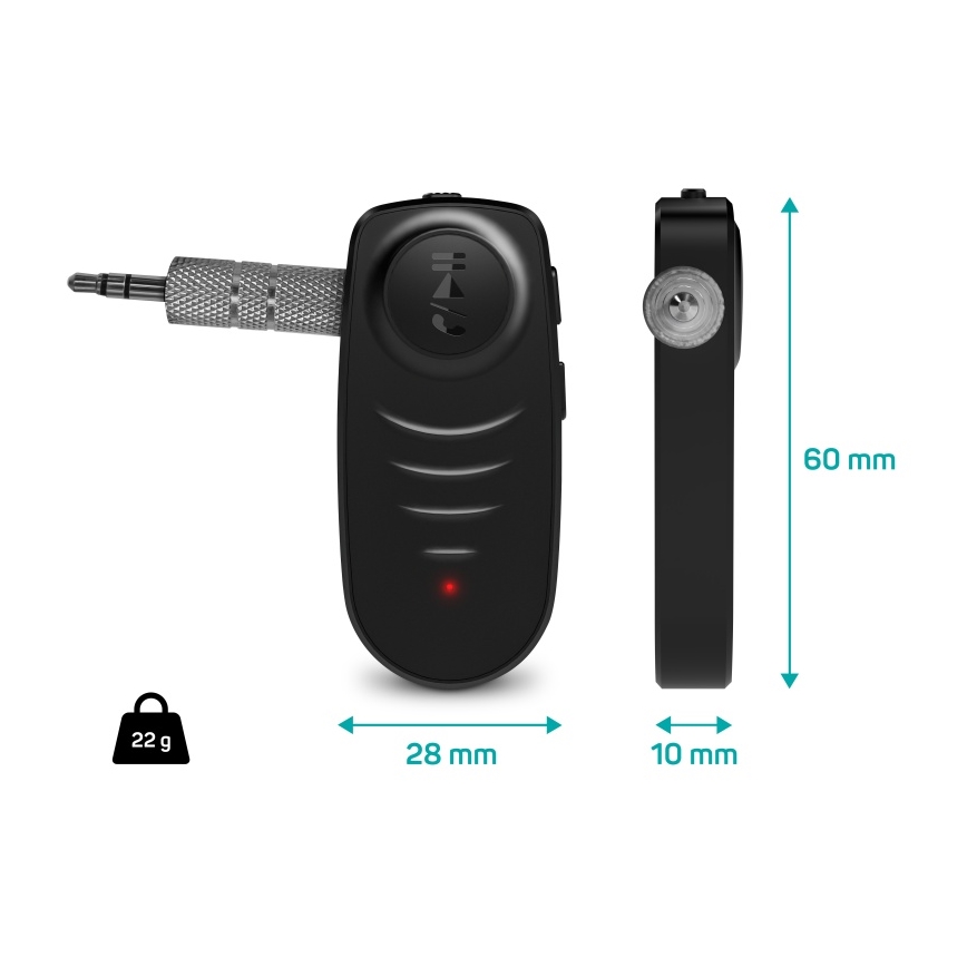 CONNECT IT CFF-4050-BK - Bluetooth audio prijamnik AUX 110 mAh