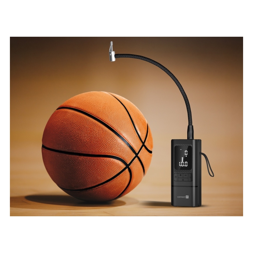 CONNECT IT CFF-4500-BK - Digitalni prijenosni kompresor AirFlow 80W/6000 mAh crni