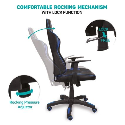 CONNECT IT CGC-0700-BL - Gaming stolica LeMans Pro crna/plava