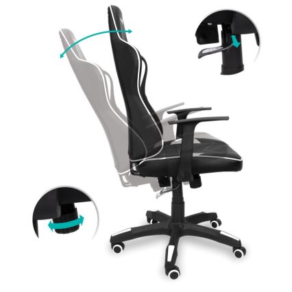 CONNECT IT CGC-0700-WH - Gaming stolica LeMans Pro crna/bijela