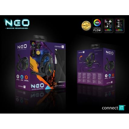 CONNECT IT CHP-3595-BK - LED RGB Gaming slušalice s mikrofonom crna