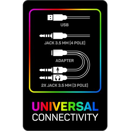 CONNECT IT CHP-3595-WH - LED RGB Gaming slušalice s mikrofonom bijela/crna