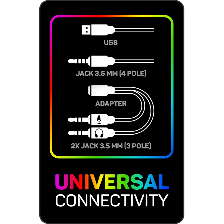 CONNECT IT CHP-3595-WH - LED RGB Gaming slušalice s mikrofonom bijela/crna
