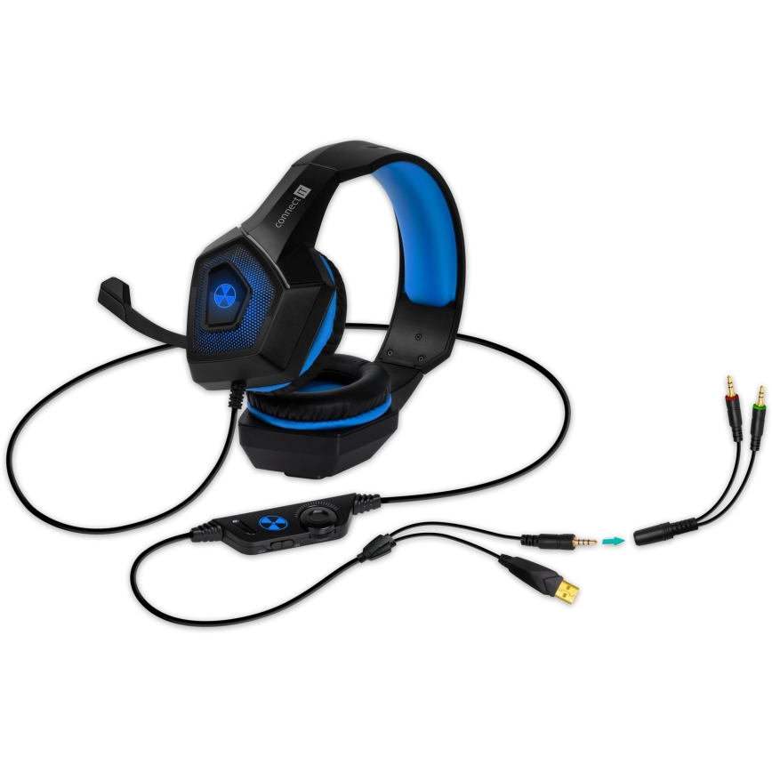 CONNECT IT CHP-5500-BL - LED Gaming slušalice s mikrofonom crna/plava