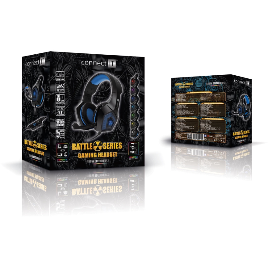 CONNECT IT CHP-5500-BL - LED Gaming slušalice s mikrofonom crna/plava