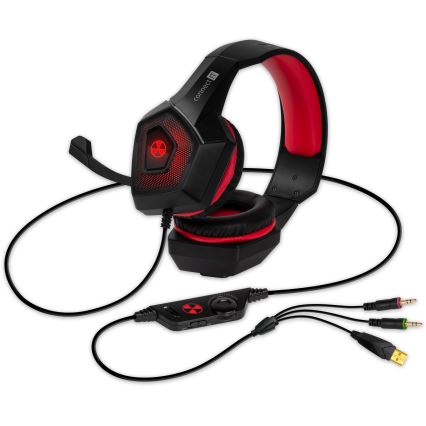 CONNECT IT CHP-5500-RD - LED Gaming slušalice s mikrofonom crna/crvena