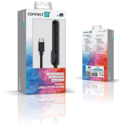 CONNECT IT CHU-5000-BK - USB-C hub 4u1