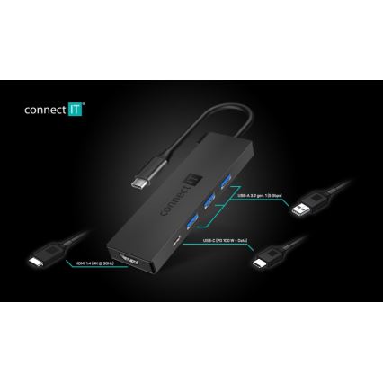 CONNECT IT CHU-8010-AN - USB-C hub 5u1