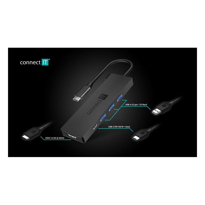 CONNECT IT CHU-8010-AN - USB-C hub 5u1