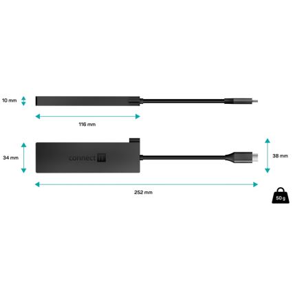 CONNECT IT CHU-8010-AN - USB-C hub 5u1