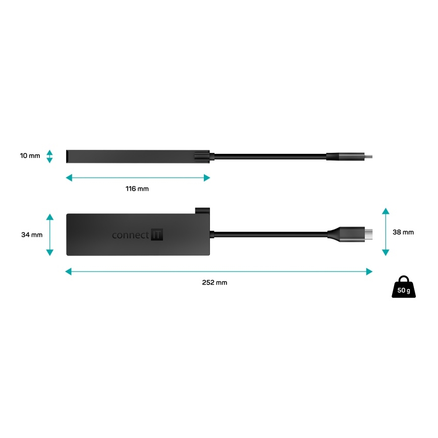 CONNECT IT CHU-8010-AN - USB-C hub 5u1
