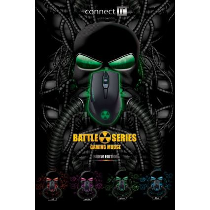 CONNECT IT CI-1128 - LED Žičani gaming miš 1000/1200/1600/3200 DPI crna