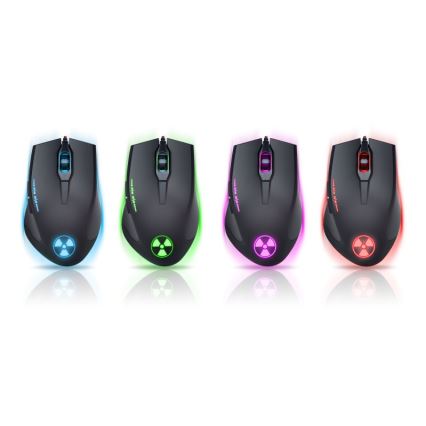 CONNECT IT CI-1128 - LED Žičani gaming miš 1000/1200/1600/3200 DPI crna