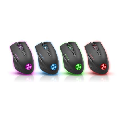 CONNECT IT CI-1128 - LED Žičani gaming miš 1000/1200/1600/3200 DPI crna