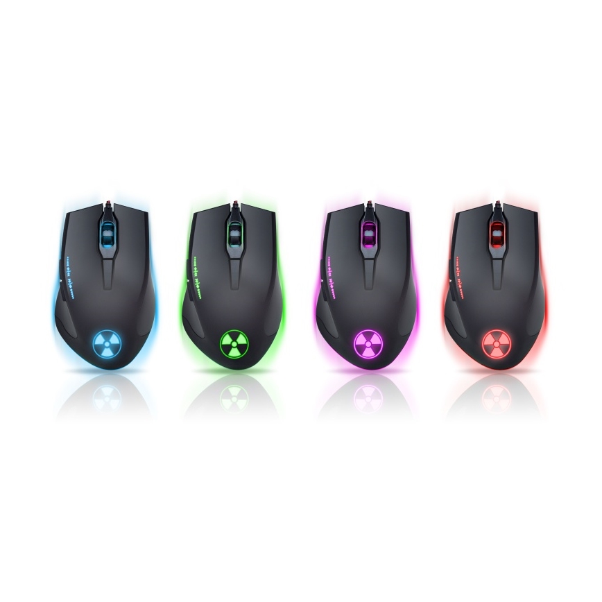 CONNECT IT CI-1128 - LED Žičana gaming miša 1000/1200/1600/3200 DPI crna
