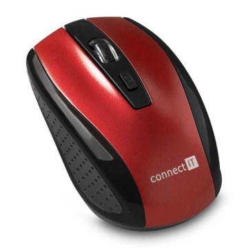 CONNECT IT CI-1224 - Bežični miš 800/1200/1600 DPI 2xAAA crna/crvena