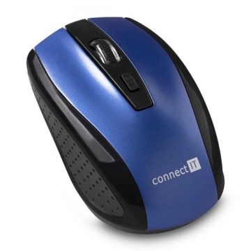 CONNECT IT CI-1225 - Bežični miš 800/1200/1600 DPI 2xAAA crna/plava