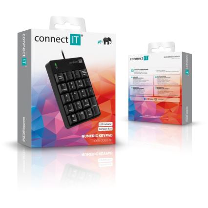 CONNECT IT CKB-0060-BK - Žičana numerička tipkovnica crna