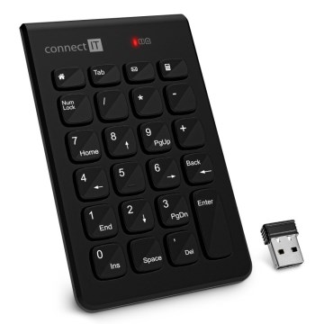 CONNECT IT CKB-0062-BK - Bežična numerička tipkovnica 1xAAA crna