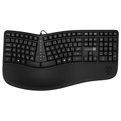 CONNECT IT CKB-2800-CS - Ergonomska bežična tipkovnica s CZ/SK lokalizacijom crna