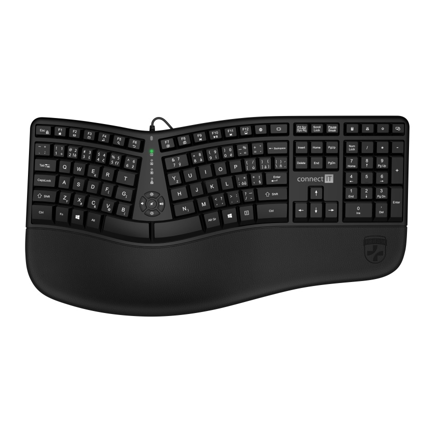 CONNECT IT CKB-2800-CS - Ergonomska bežična tipkovnica s CZ/SK lokalizacijom crna