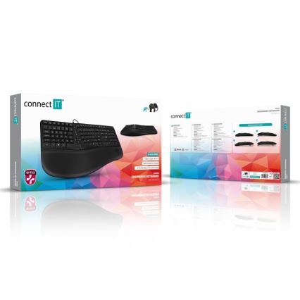 CONNECT IT CKB-2800-CS - Ergonomska bežična tipkovnica s CZ/SK lokalizacijom crna